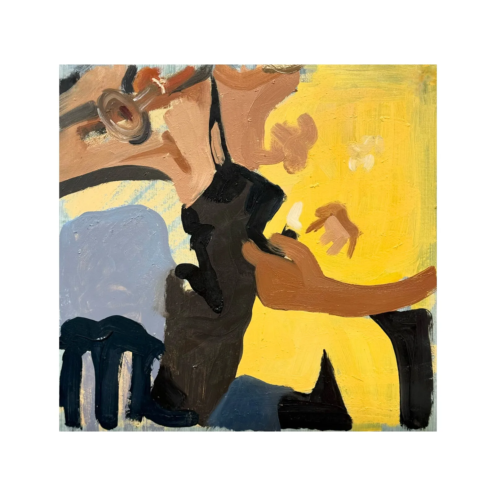 Image of Party by Adriana Shportan, size: 35x35, made of oil on canvas, Painting medium, from London, part of the Moments series, priced at £450 Photo 1 of 4.