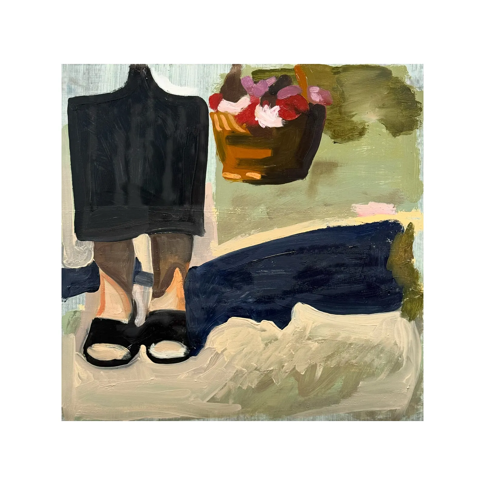 Image of "Spasa" by Adriana Shportan, size: 35x35, made of oil on canvas, Painting medium, from London, part of the Moments series, priced at £450 Photo 1 of 4.