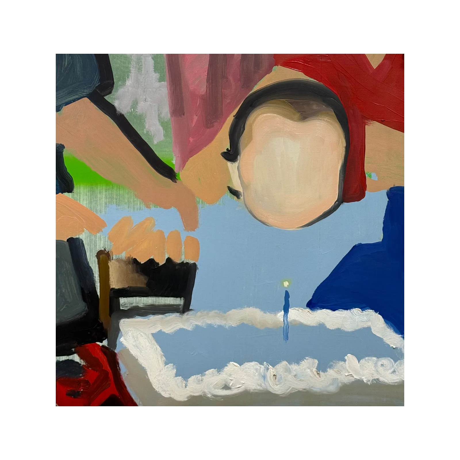 Image of One of by Adriana Shportan, size: 35x35, made of oil on canvas, Painting medium, from London, part of the Moments series, priced at £450