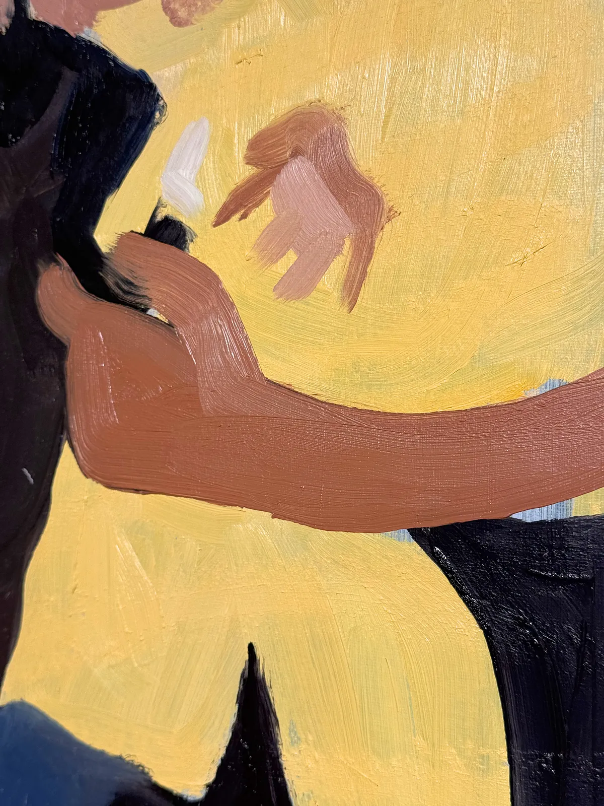Image of Party by Adriana Shportan, size: 35x35, made of oil on canvas, Painting medium, from London, part of the Moments series, priced at £450 Photo 3 of 4.