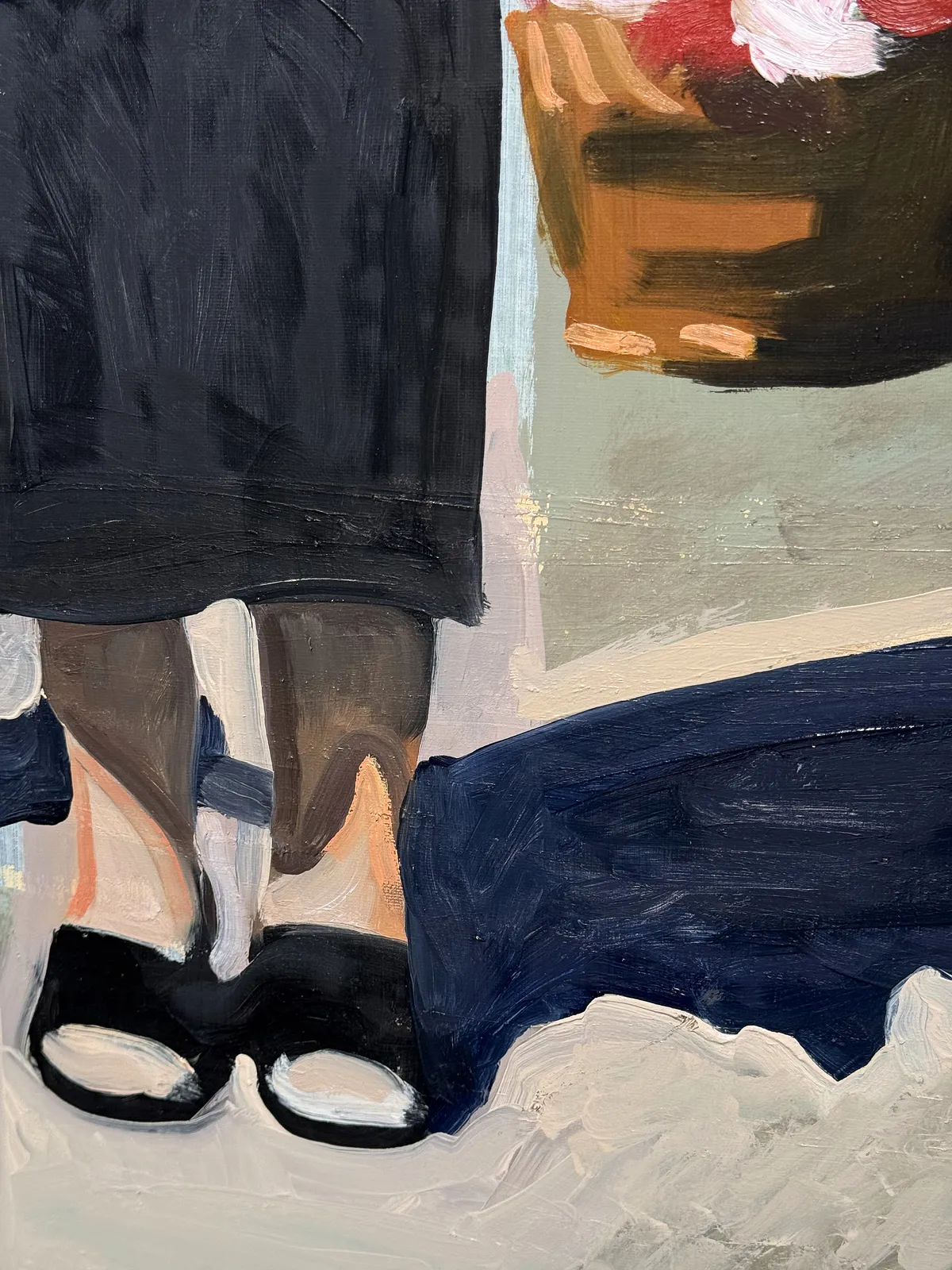 Image of "Spasa" by Adriana Shportan, size: 35x35, made of oil on canvas, Painting medium, from London, part of the Moments series, priced at £450 Photo 3 of 4.