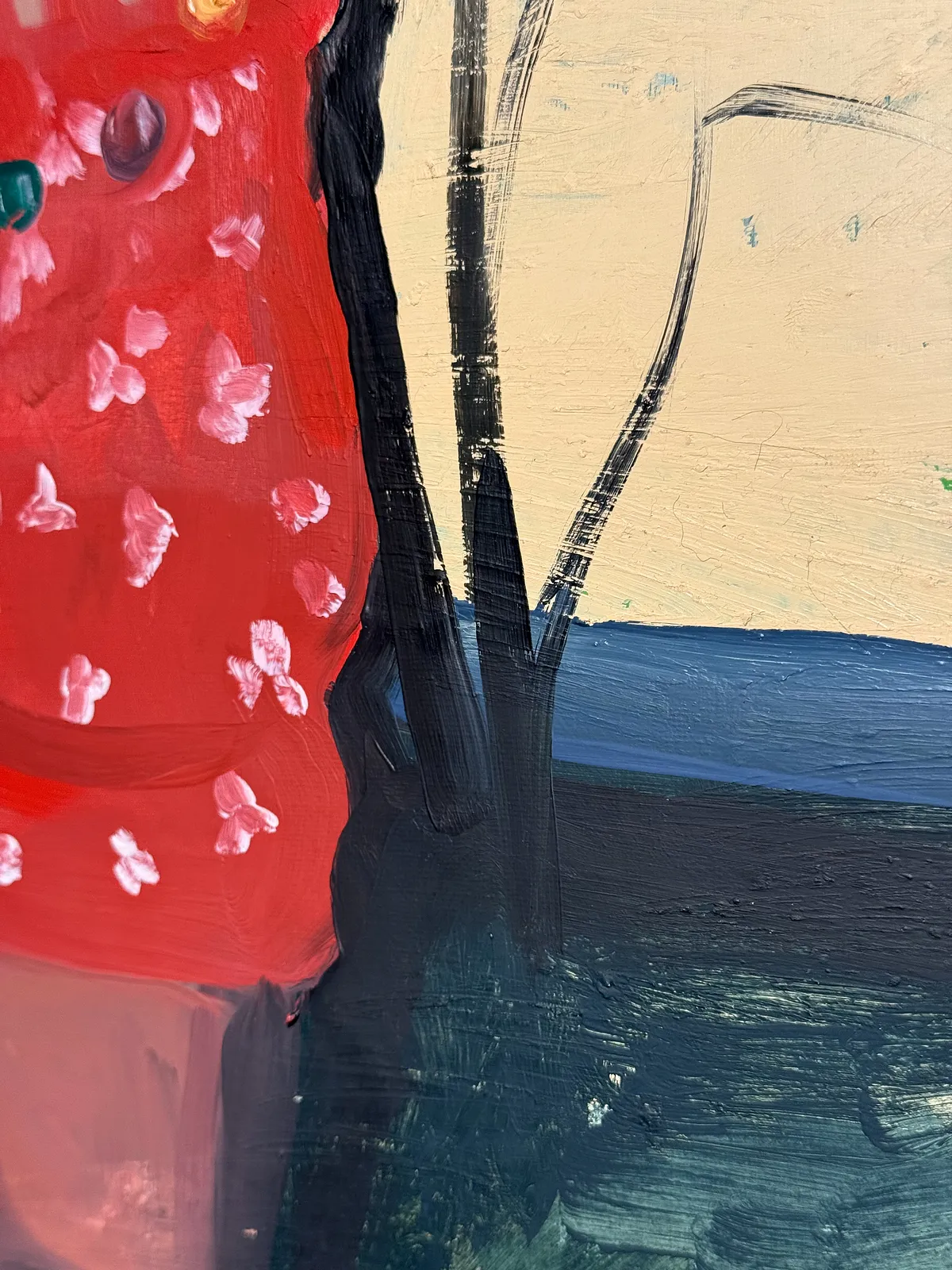 Image of Shine by Adriana Shportan, size: 35x35, made of oil on canvas, Painting medium, from London, part of the Moments series, priced at £450 Photo 4 of 4.