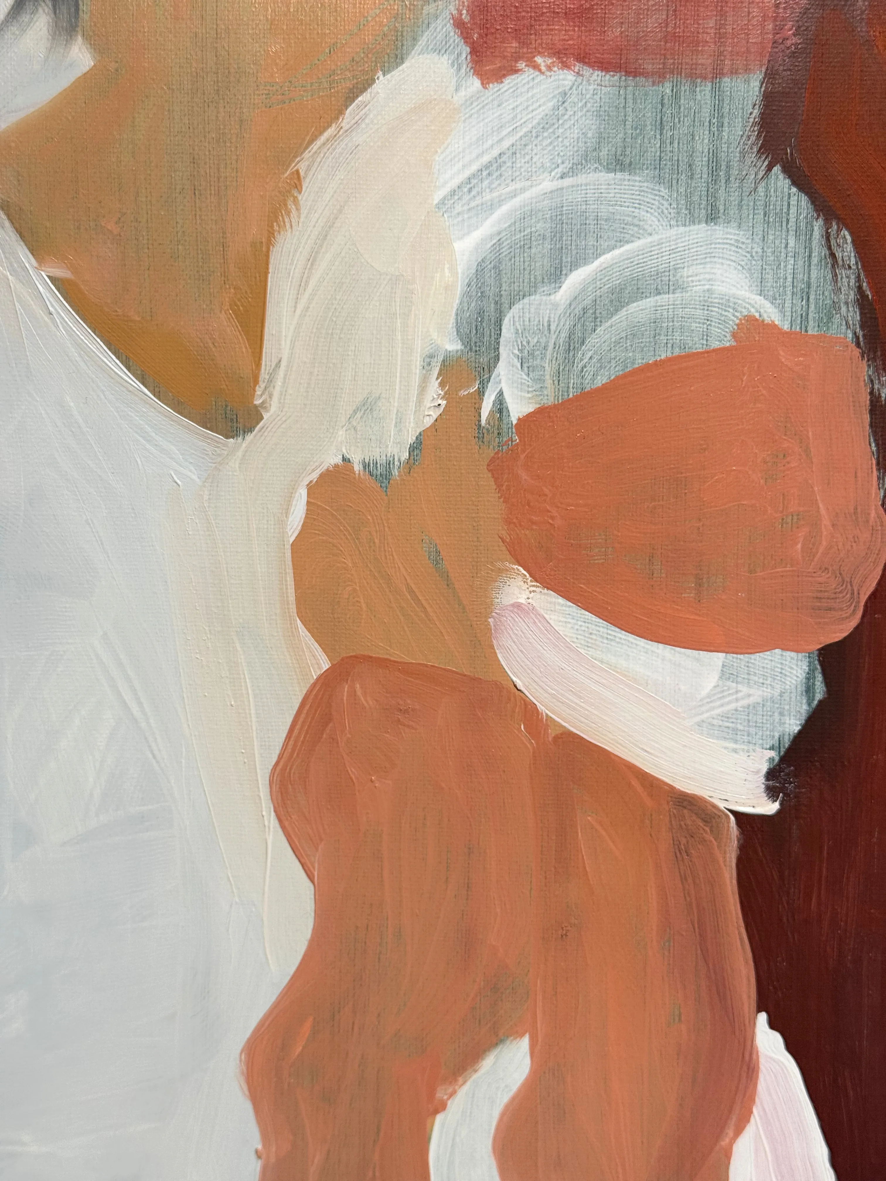 Image of Tights by Adriana Shportan, size: 35x35, made of oil on canvas, Painting medium, from London, part of the Moments series, priced at £450 (≈ 27,244 грн) Photo 3 of 4.