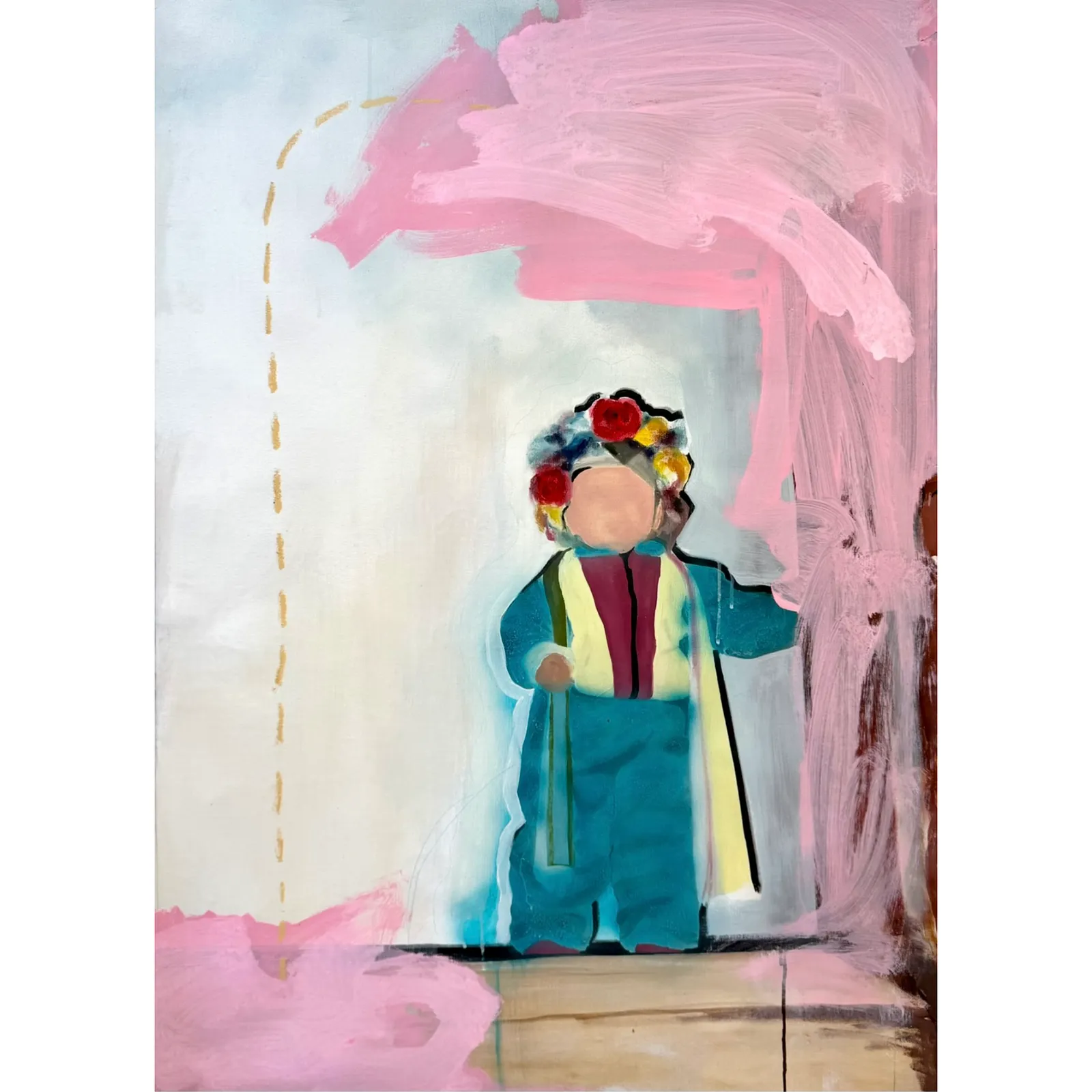 Image of UPSTAIRS by Adriana Shportan, size: 128x93, made of oil, acrylic on canvas, Painting medium, from London, priced at £700