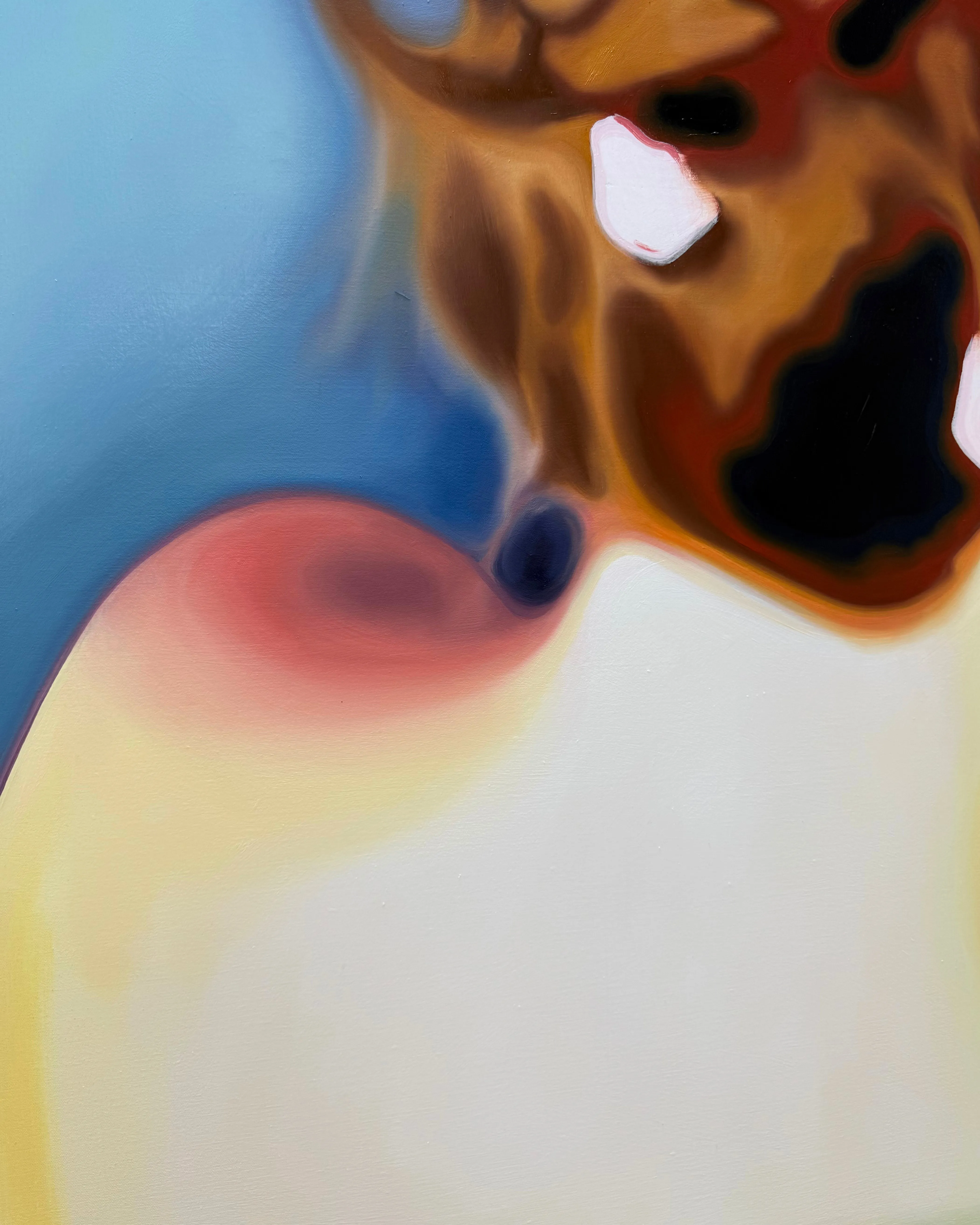 Image of CAMOUFLAGE by Adriana Shportan, size: 160x120, made of oil on canvas, Painting medium, from London, part of the Blue series, priced at £4000 Photo 3 of 3.