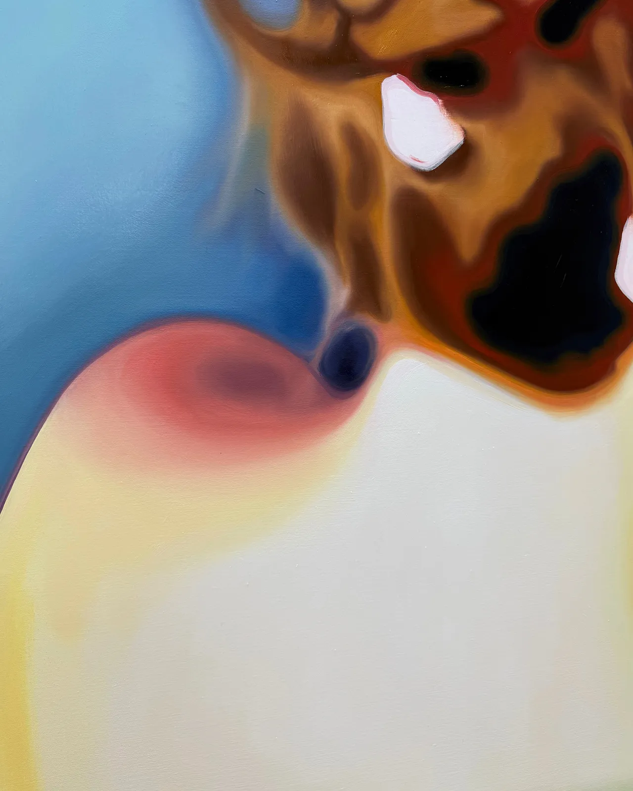 Image of CAMOUFLAGE by Adriana Shportan, size: 160x120, made of oil on canvas, Painting medium, from London, part of the Blue series, priced at £4000 Photo 3 of 3.