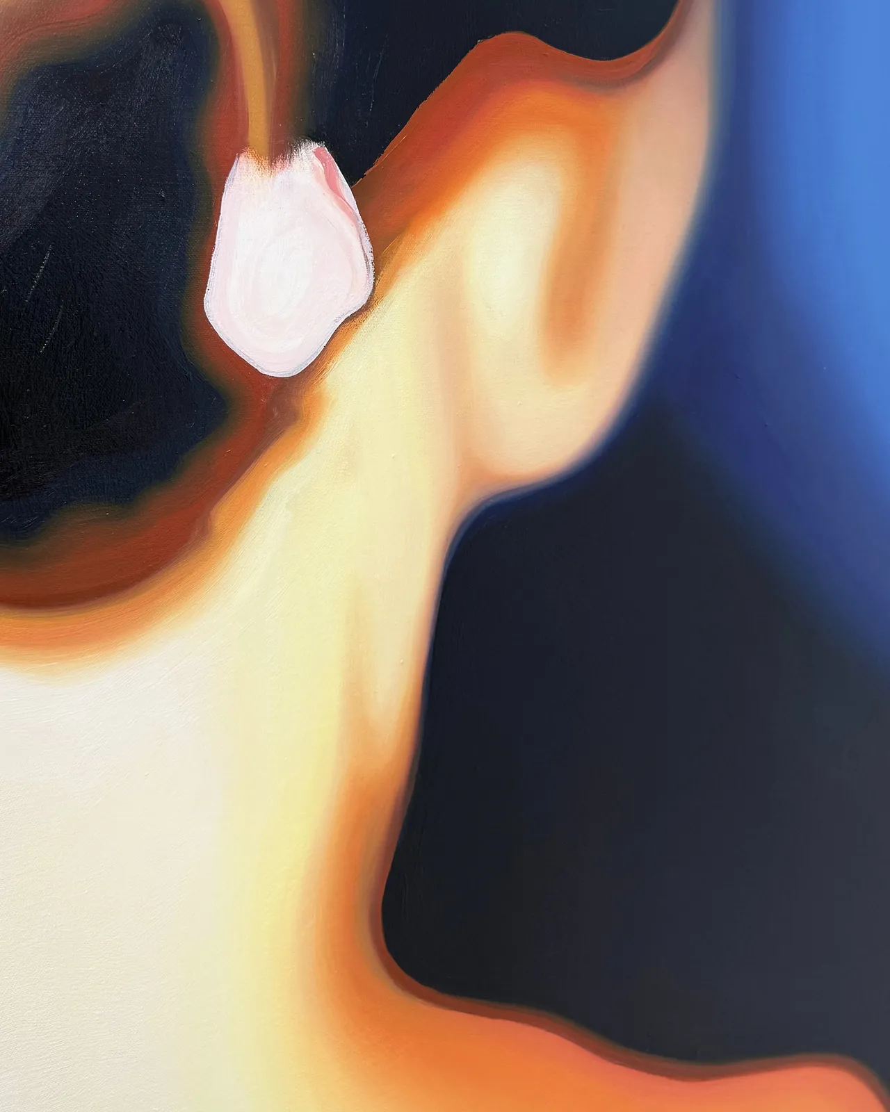 Image of CAMOUFLAGE by Adriana Shportan, size: 160x120, made of oil on canvas, Painting medium, from London, part of the Blue series, priced at £4000 Photo 2 of 3.