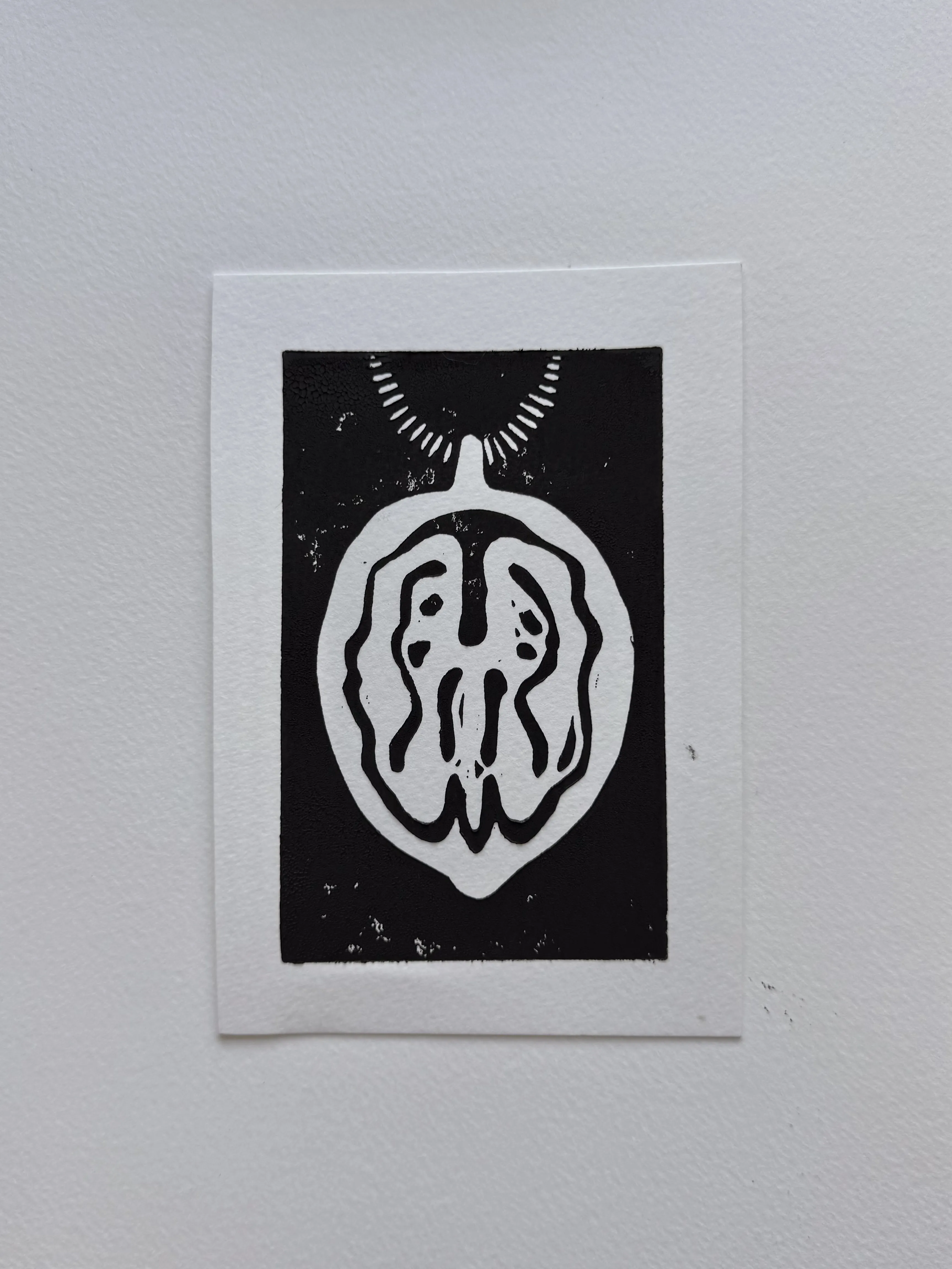 Image of Walnut by Adriana Shportan, size: 10x15, made of Lino print, Graphics medium, from London , priced at £50 (≈ 3,032 грн) Photo 2 of 7.