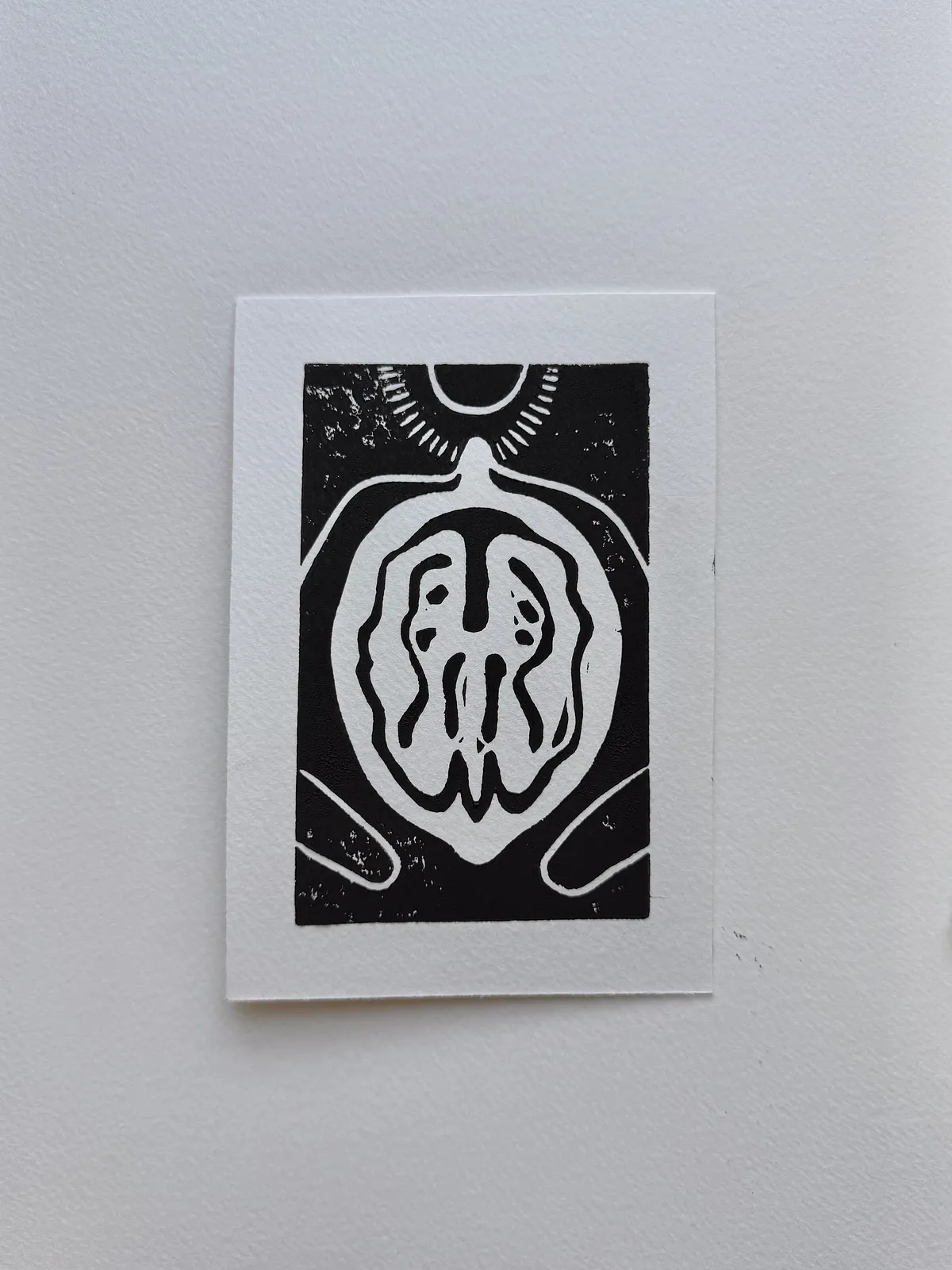 Image of Walnut by Adriana Shportan, size: 10x15, made of Lino print, Graphics medium, from London , priced at £50 (≈ 3,032 грн) Photo 7 of 7.
