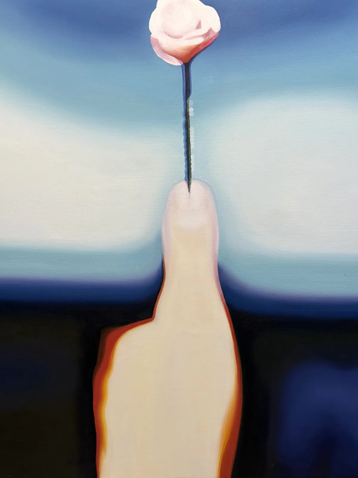 Image of Zakolka by Adriana Shportan, size: 100x120cm, made of Oil on canvas, Painting medium, from London, part of the Blue series, priced at £3000 (≈ 184,256 грн) Photo 3 of 3.