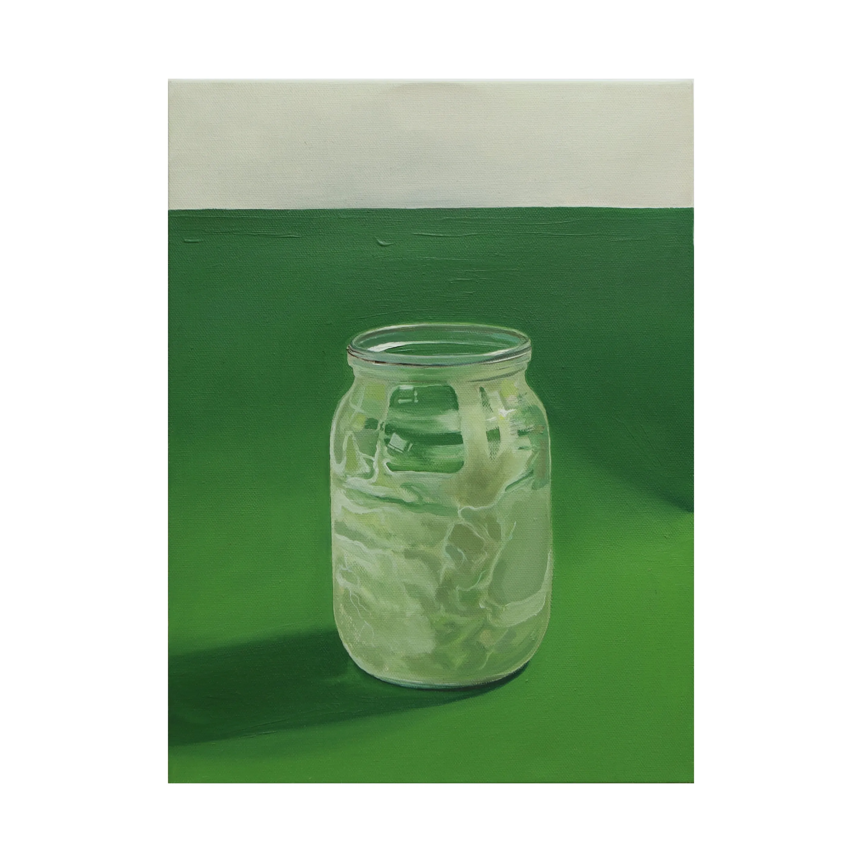 Image of Sloik vid smetany (Jar of sour cream) by Adriana Shportan, size: 30x40, made of oil on canvas, Painting medium, from London, part of the “When It Is Our Turn to Be Adults” series, priced at £400 (≈ 24,313 грн)