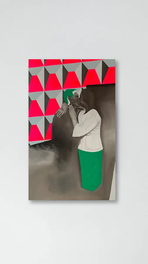 Image of Kiss 3  by Adriana Shportan, size: 100x160cm, made of oil on canvas, Painting medium, from London, part of the Kiss series, priced at £1700