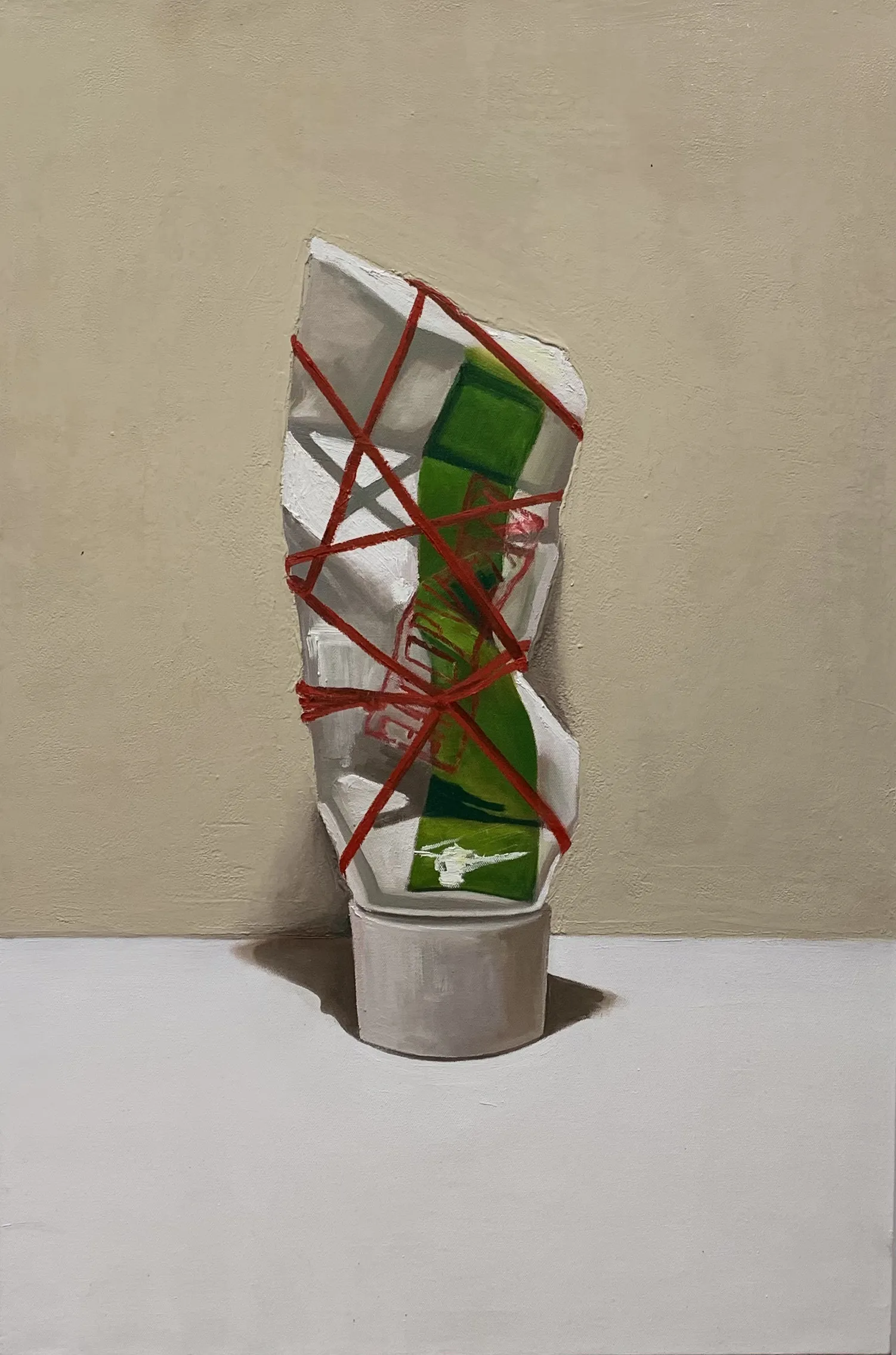 Image of Toothpaste "Freedom" by Adriana Shportan, size: 91x61cm, made of oil on canvas, Painting medium