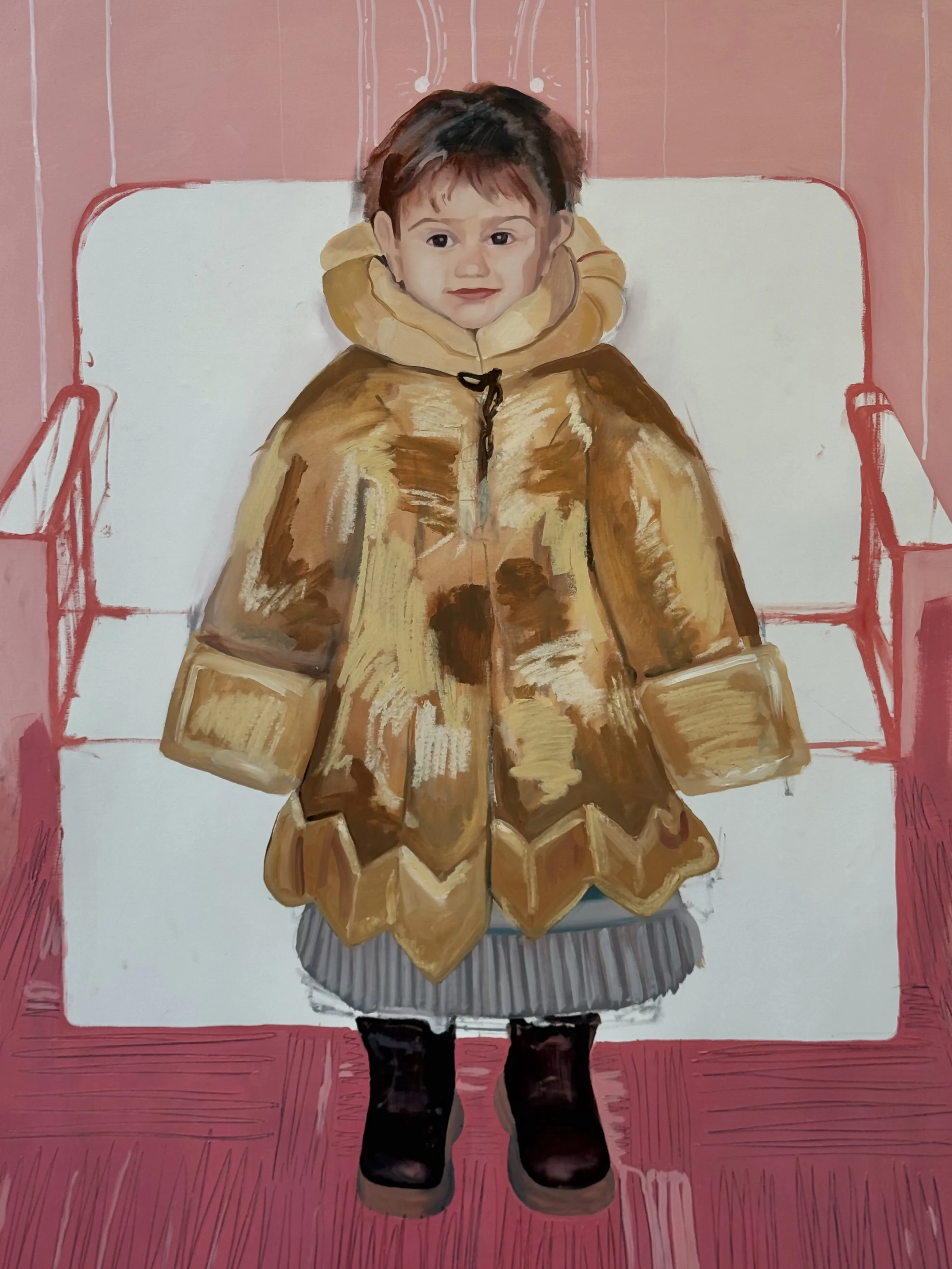 Image of Nova Hata  by Adriana Shportan, size: 190x215cm, made of oil on canvas, Painting medium, from London, part of the “When It Is Our Turn to Be Adults” series, priced at £4500 (≈ 273,517 грн) Photo 2 of 3.