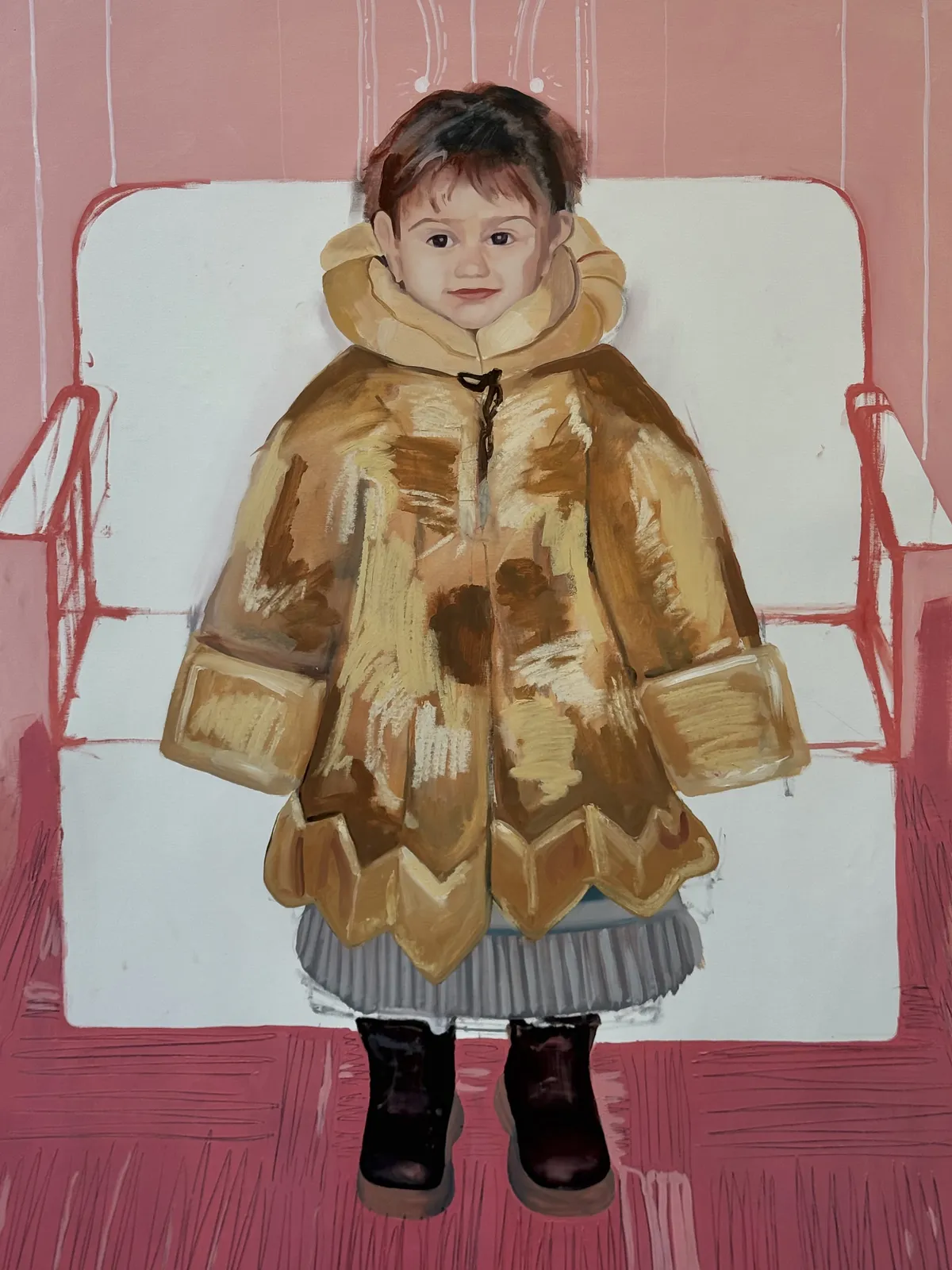Image of Nova Hata  by Adriana Shportan, size: 190x215cm, made of oil on canvas, Painting medium, from London, part of the “When It Is Our Turn to Be Adults” series, priced at £4500 (≈ 273,517 грн) Photo 2 of 3.