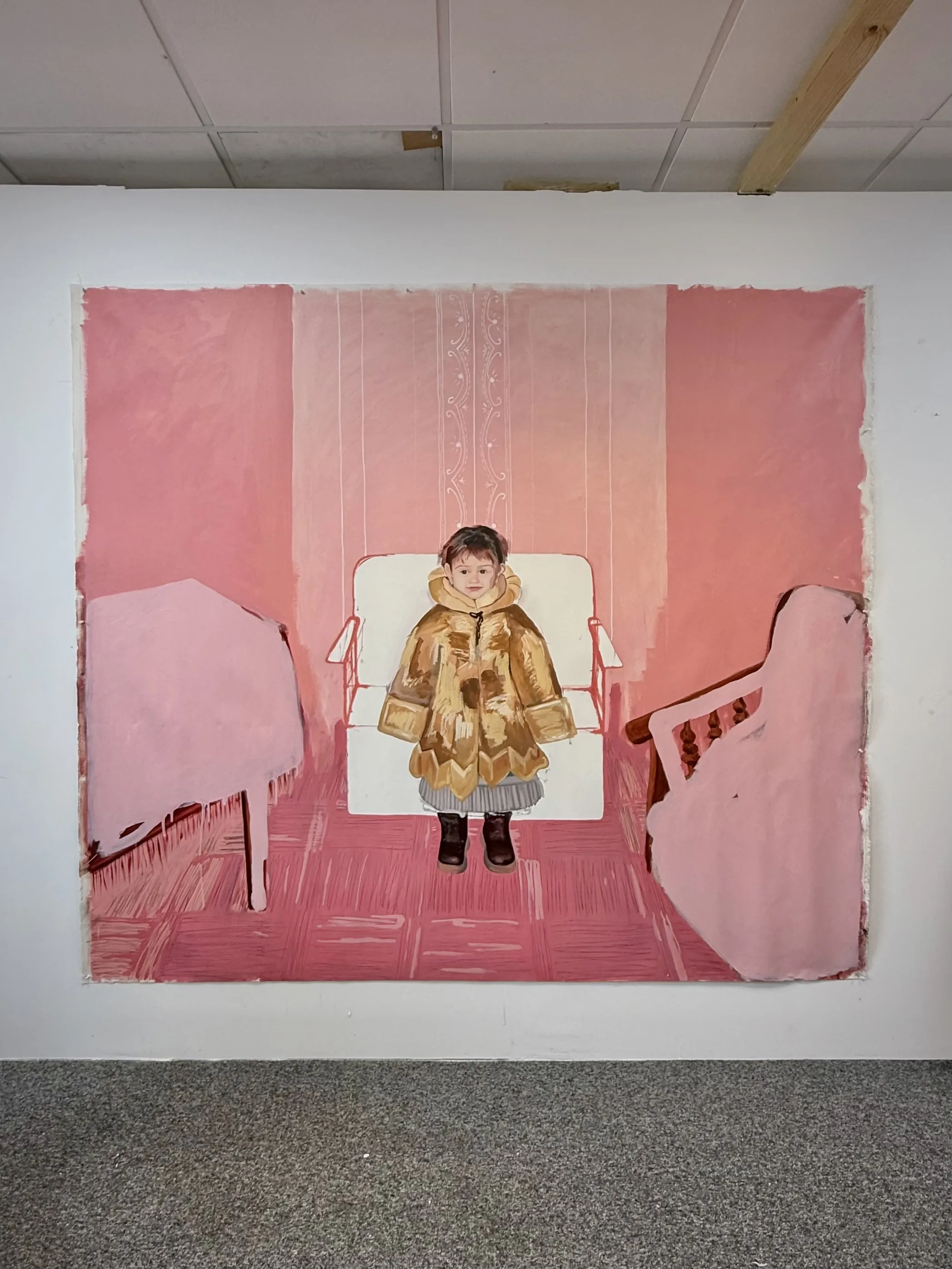 Image of Nova Hata  by Adriana Shportan, size: 190x215cm, made of oil on canvas, Painting medium, from London, part of the “When It Is Our Turn to Be Adults” series, priced at £4500 (≈ 273,517 грн) Photo 3 of 3.