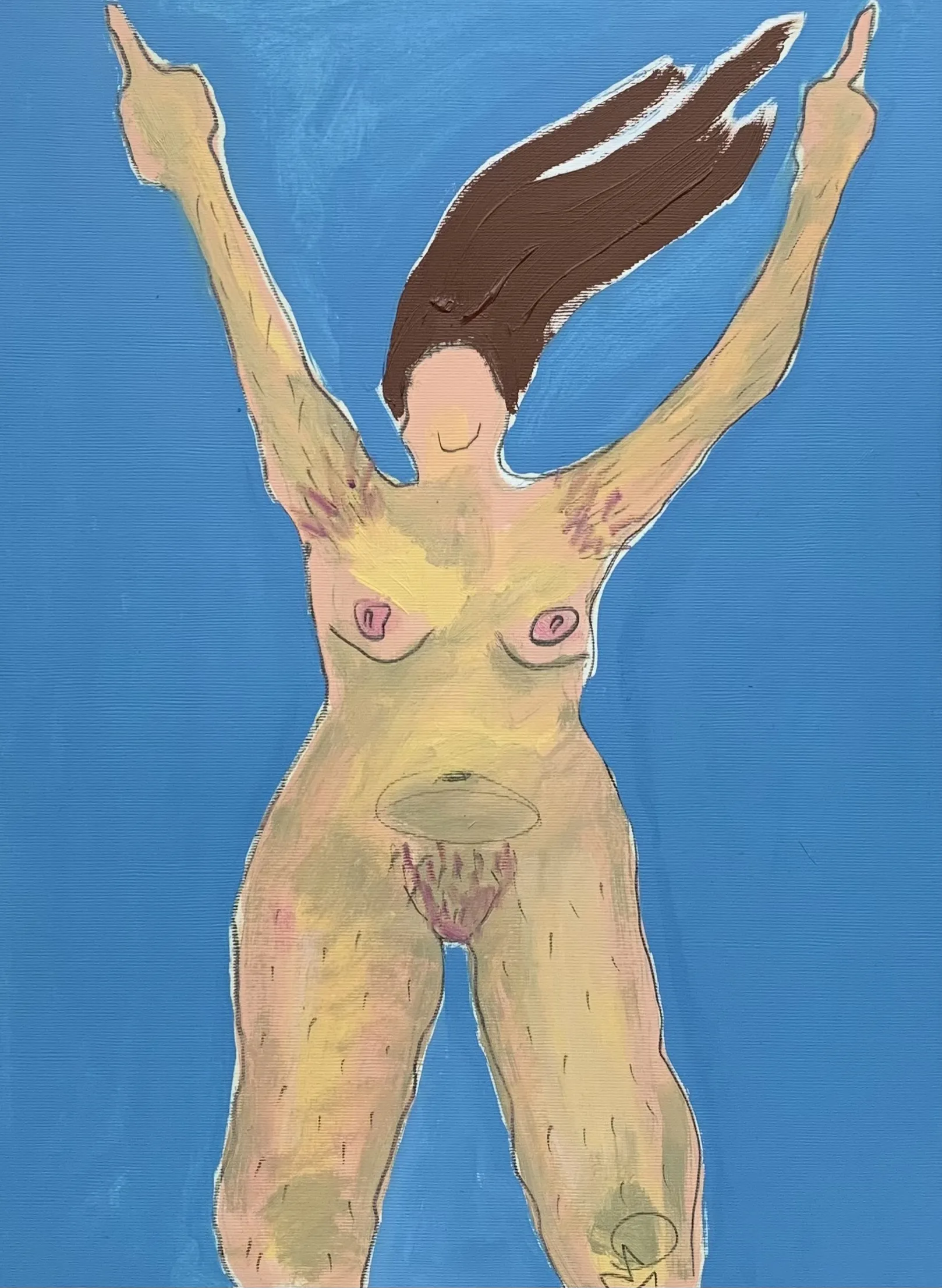 Image of Happy unshaven by Adriana Shportan, size: 29.7x42, made of oil on paper, Painting medium, from London, priced at £200