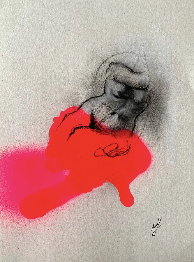 Image of Sketch 07 by Adriana Shportan, size: 21X29.7, made of charcoal on paper, Drawing medium, from London, part of the Sketches series