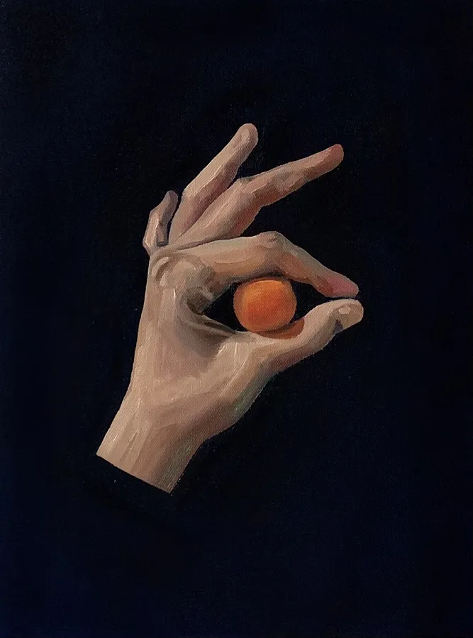 Image of I see you by Adriana Shportan, size: 41x30, made of oil on canvas, Painting medium, from London, part of the Hands series, priced at £300