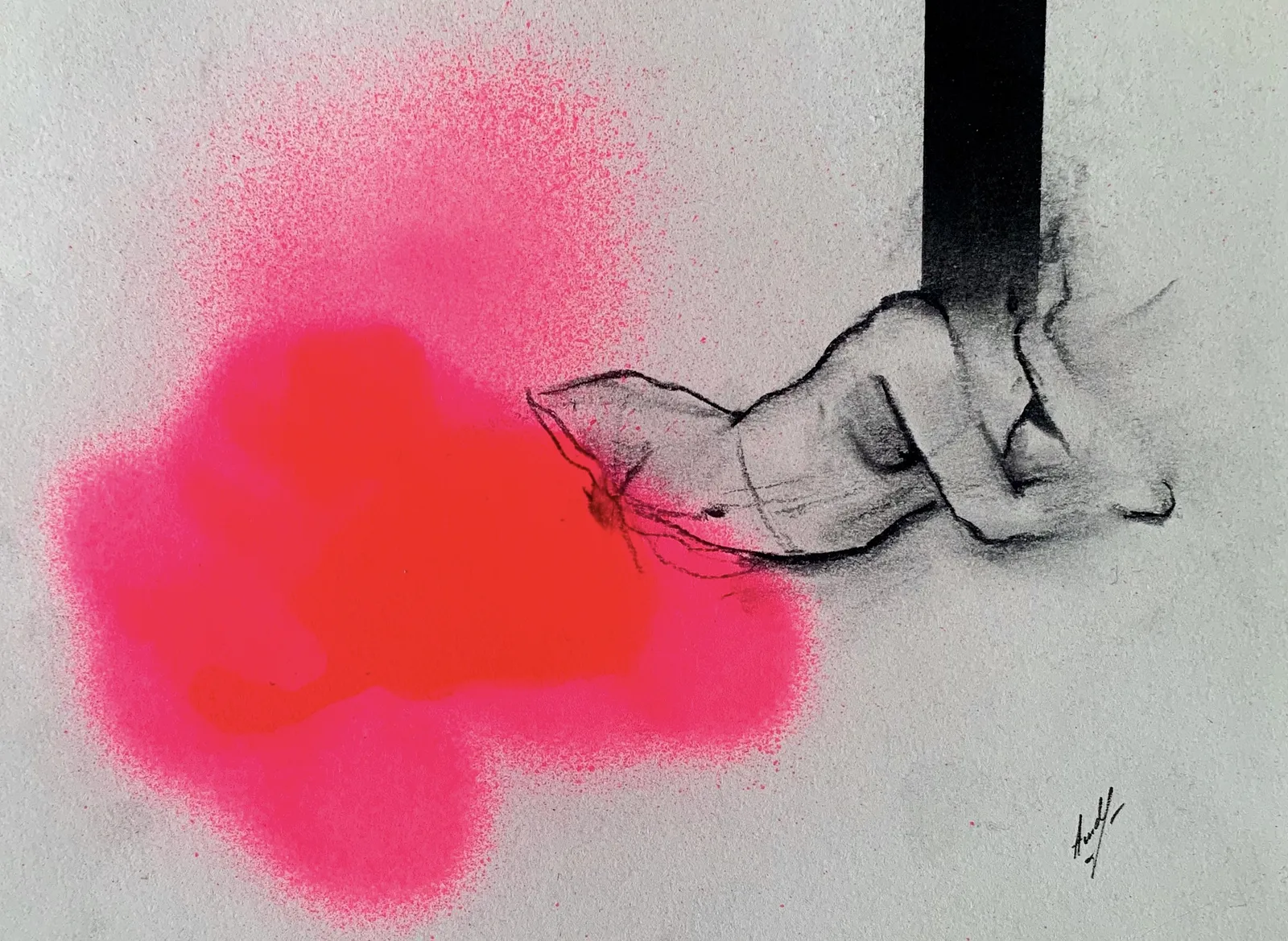 Image of Sketch 10 by Adriana Shportan, size: 21X29.7, made of charcoal on paper, Drawing medium, from Ukraine, part of the Sketches series