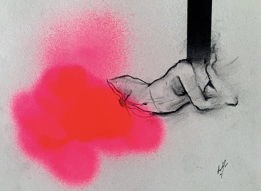 Image of Sketch 10 by Adriana Shportan, size: 21X29.7, made of charcoal on paper, Drawing medium, from Ukraine, part of the Sketches series