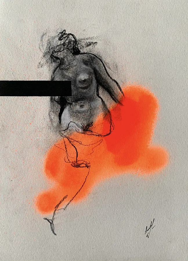 Image of Sketch 09 by Adriana Shportan, size: 21X29.7, made of charcoal on paper, Drawing medium, from London, part of the Sketches series, priced at £50