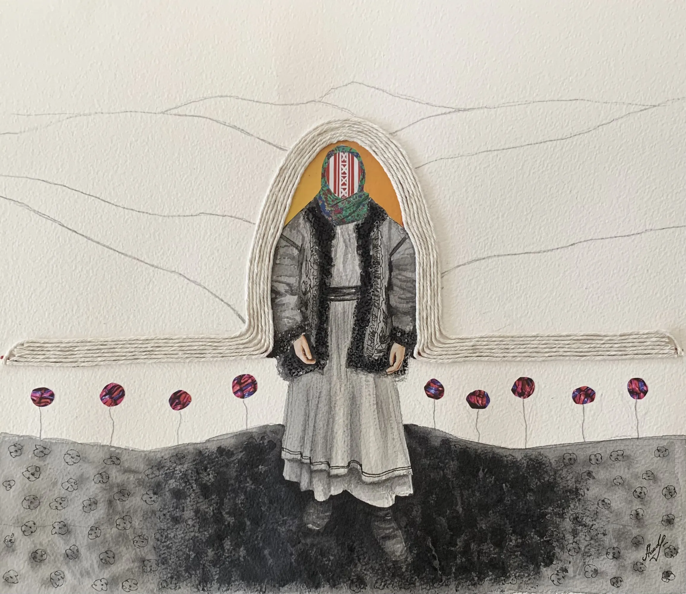 Image of Divochka by Adriana Shportan, size: 30x40, made of collage on paper, Collage medium, from London, priced at £290