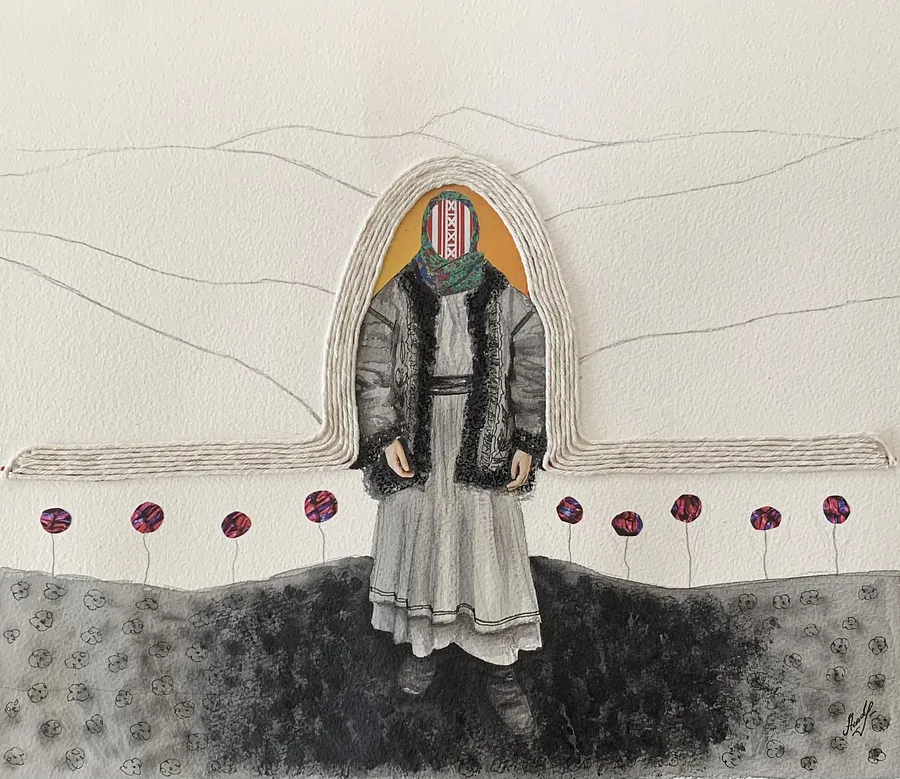 Image of Divochka by Adriana Shportan, size: 30x40, made of collage on paper, Collage medium, from London, priced at £290