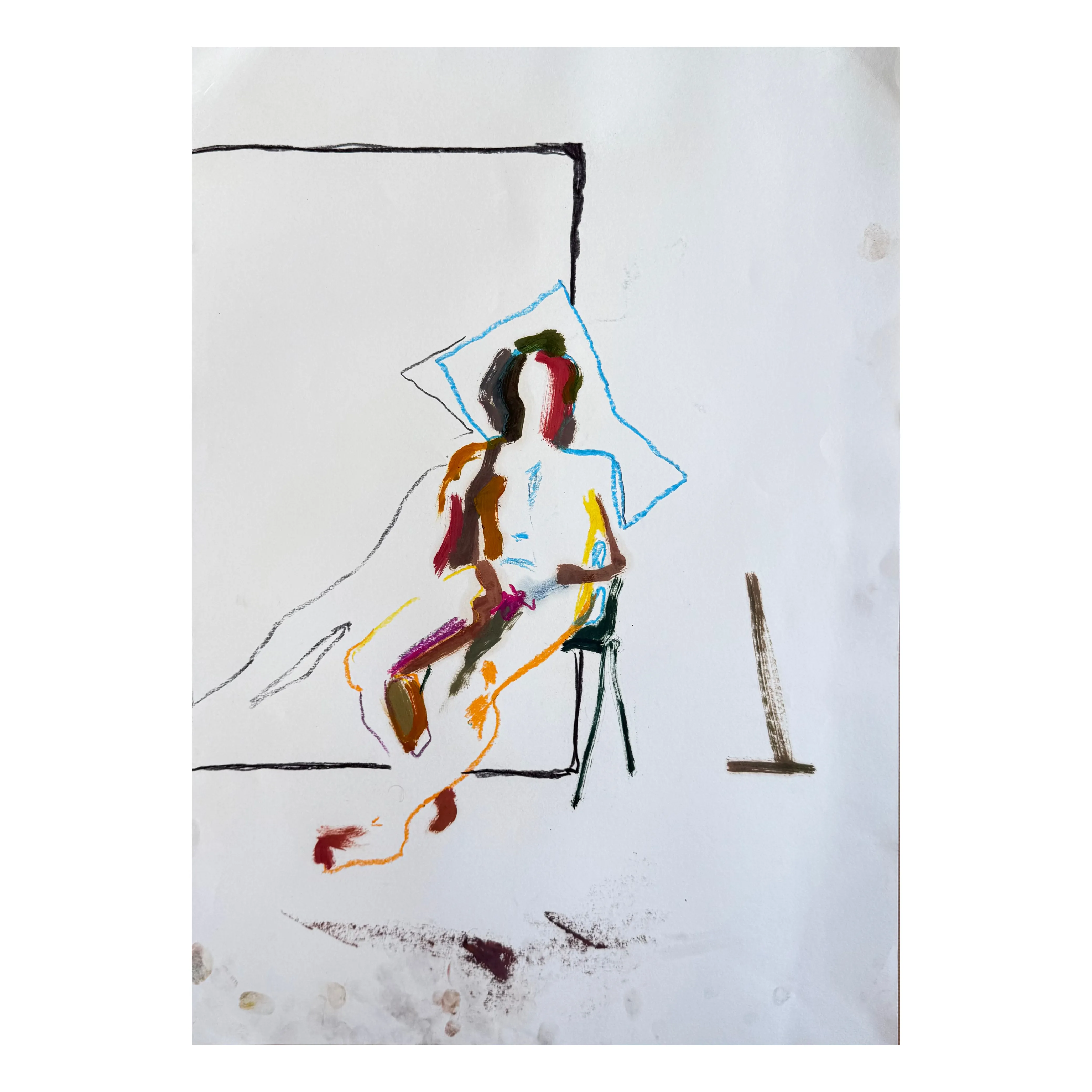 Image of Sketch 011 by Adriana Shportan, size: 42X59.4, made of oil on paper, Painting medium, from London, part of the Sketches series, priced at £150