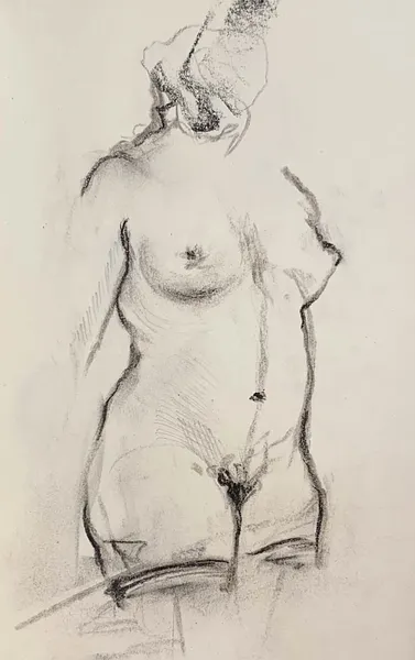Image of Sketch 02 by Adriana Shportan, size: 8.5x12.5, made of charcoal on paper, Drawing medium, from London, part of the Sketches series, priced at £50 Photo 2 of 2.