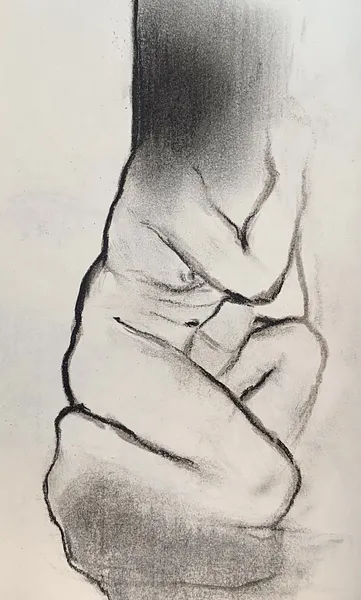 Image of Sketch 03 by Adriana Shportan, size: 8.5x12.5, made of charcoal on paper, Drawing medium, from London, part of the Sketches series, priced at £50 Photo 2 of 2.