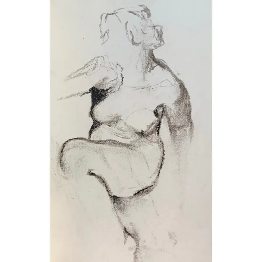 Image of Sketch 04 by Adriana Shportan, size: 8.5x12.5, made of charcoal on paper, Drawing medium, from London, part of the Sketches series, priced at £50 Photo 1 of 2.