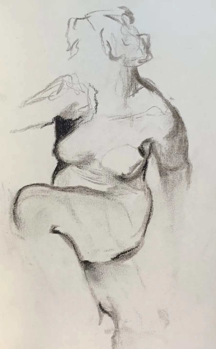 Image of Sketch 04 by Adriana Shportan, size: 8.5x12.5, made of charcoal on paper, Drawing medium, from London, part of the Sketches series, priced at £50 Photo 2 of 2.
