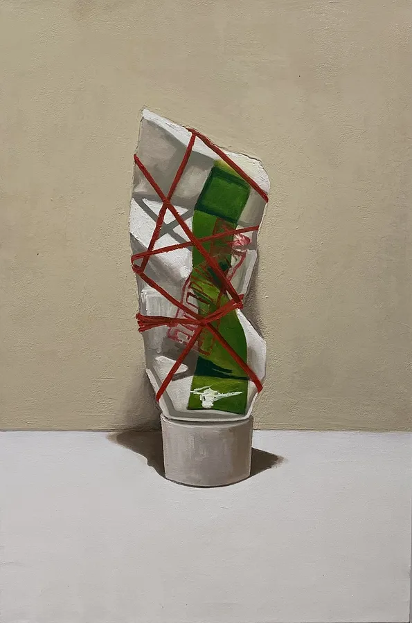 Image of Toothpaste "Freedom" by Adriana Shportan, size: 91x61cm, made of oil on canvas, Painting medium