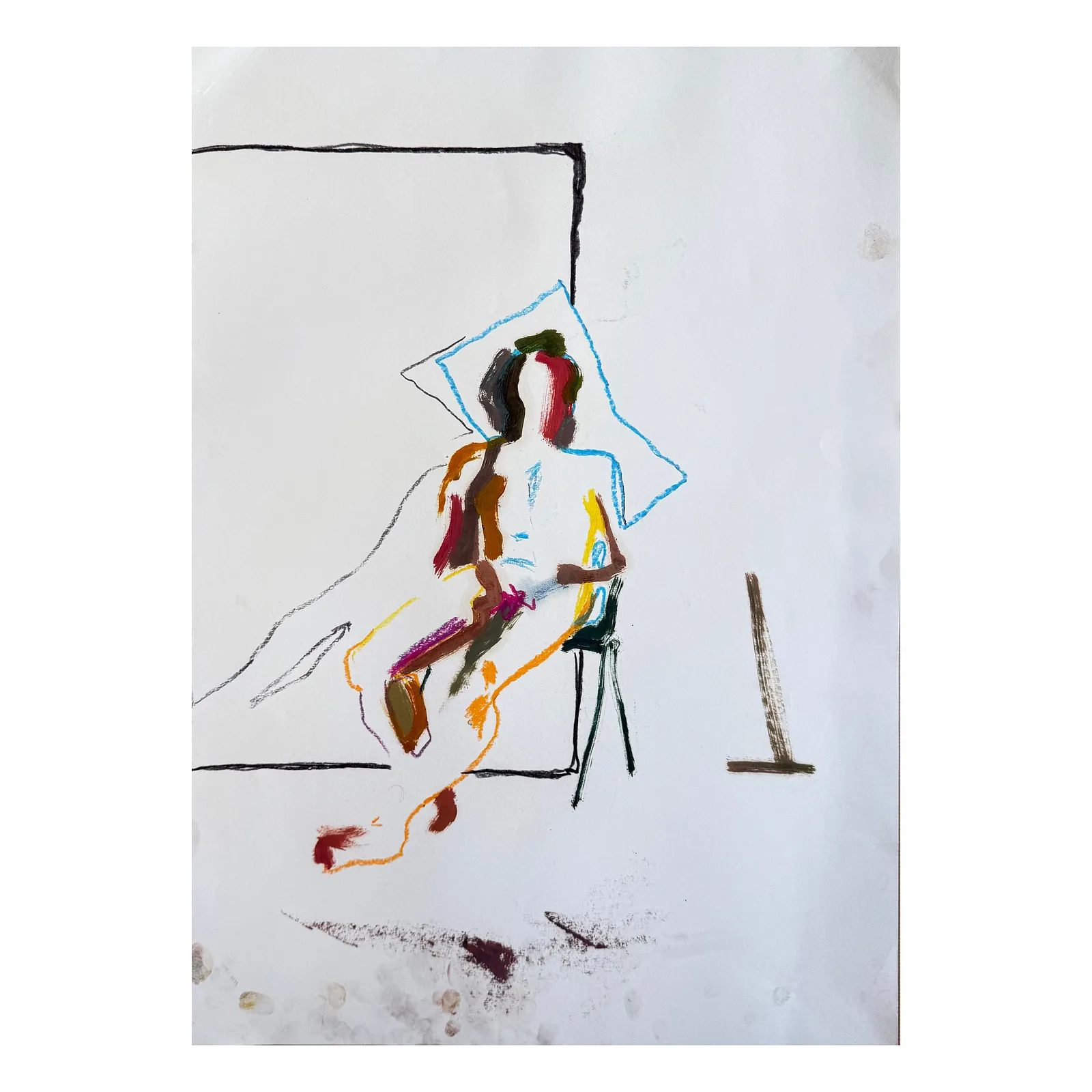 Image of Sketch 011 by Adriana Shportan, size: 42X59.4, made of oil on paper, Painting medium, from London, part of the Sketches series, priced at £150