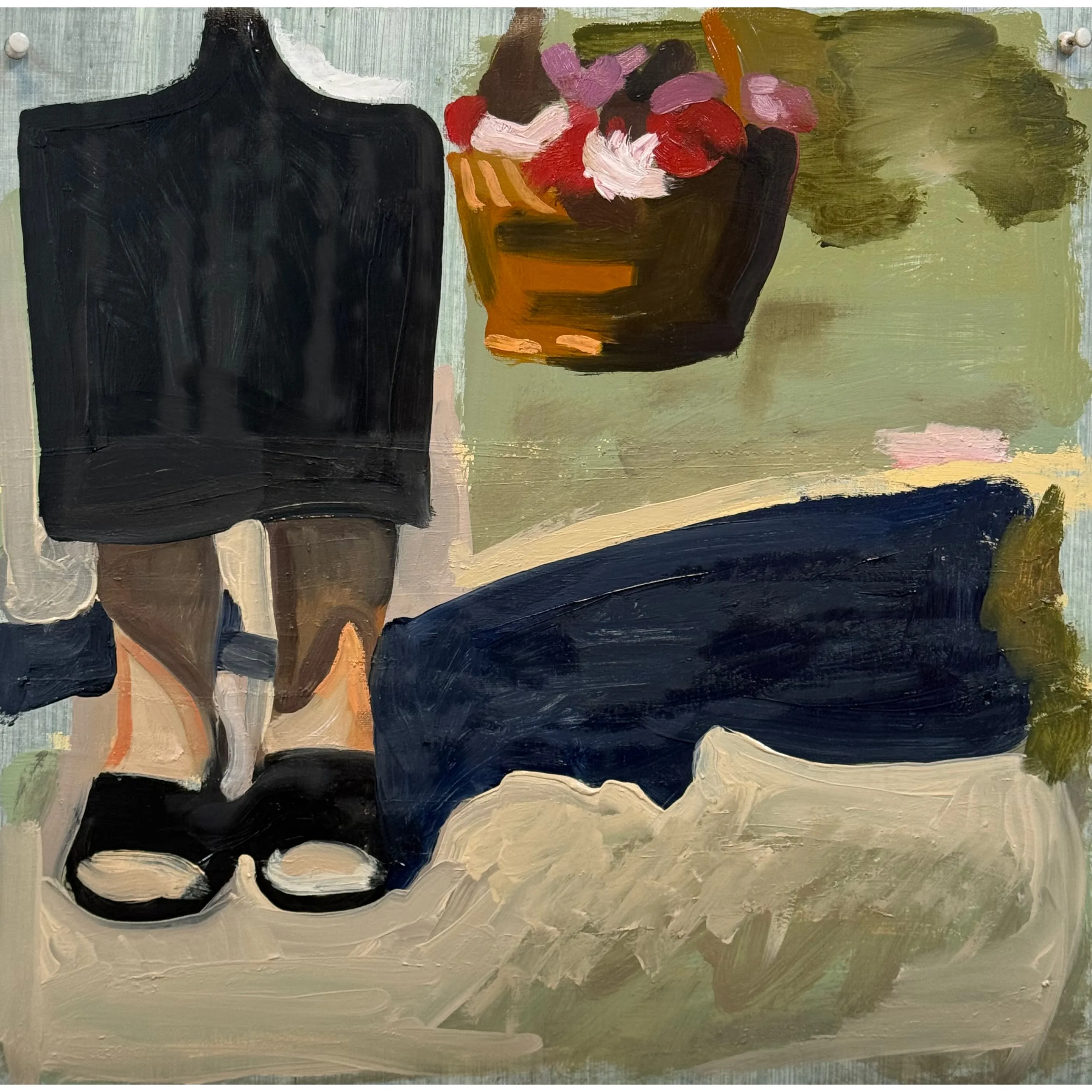 Image of "Spasa" by Adriana Shportan, size: 35x35, made of oil on canvas, Painting medium, from London, part of the Moments series, priced at £450 Photo 2 of 2.